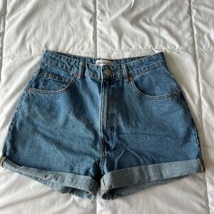 Zara Blue Denim Women's Mom Shorts